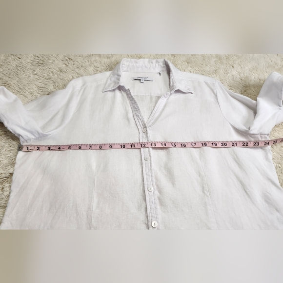 FOXCROFT NYC Womens White 100% Linen Button Down Shirt Sz XL - Picture 5 of 9